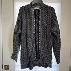 Gray Open-Knit Women's Sweater
